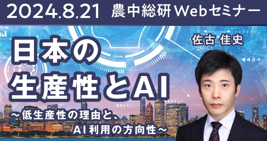 2024年8月21日 農中総研Webセミナー 「日本の生産性とAI ～低生産性の理由と、AI利用の方向性～」
